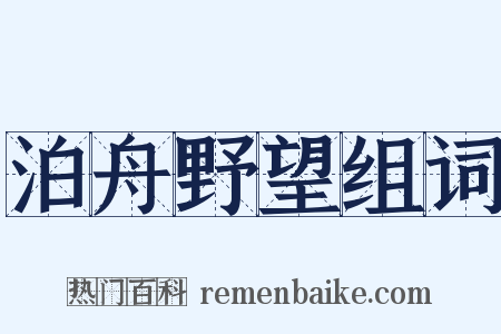 泊舟野望组词是什么意思的图片